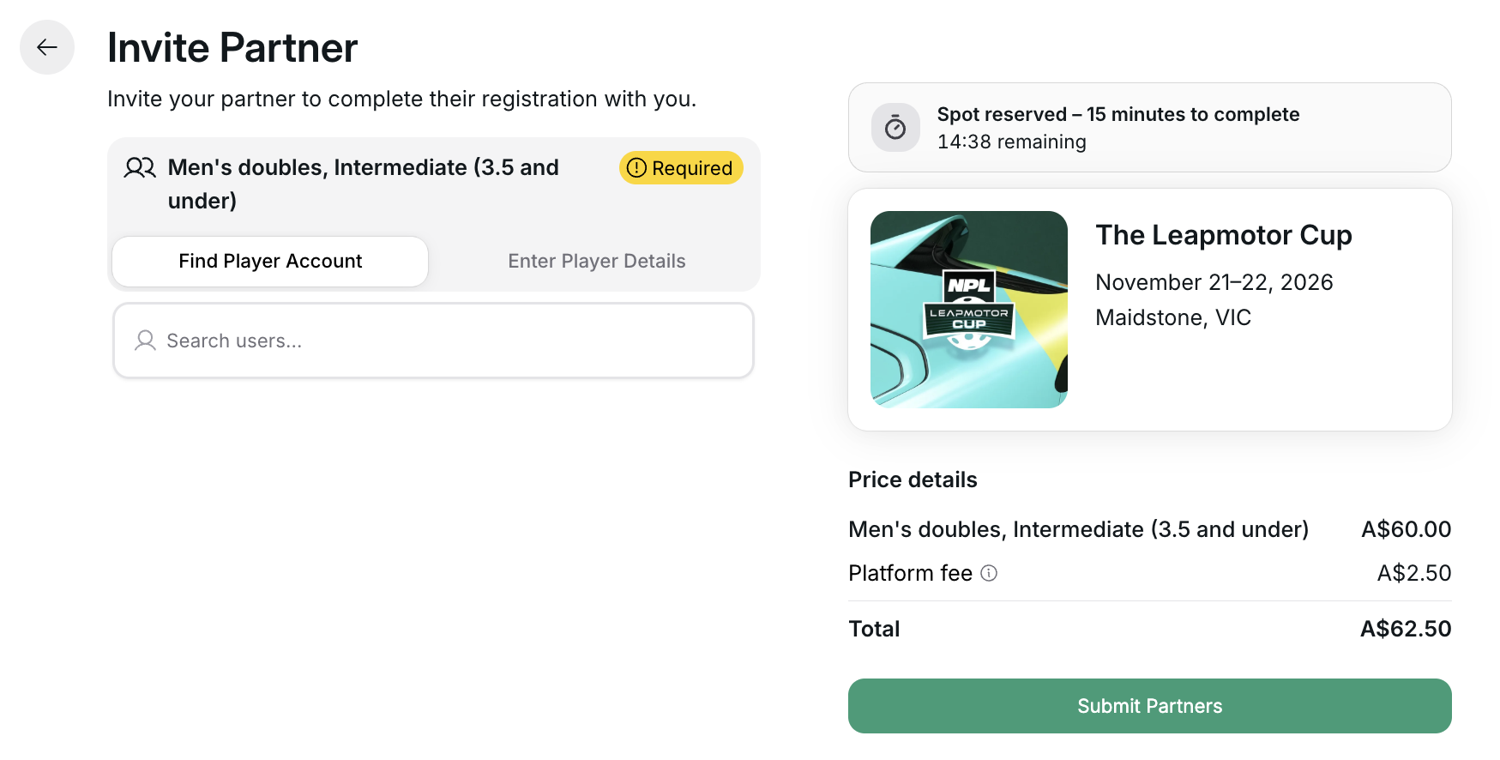 Invite Partner step