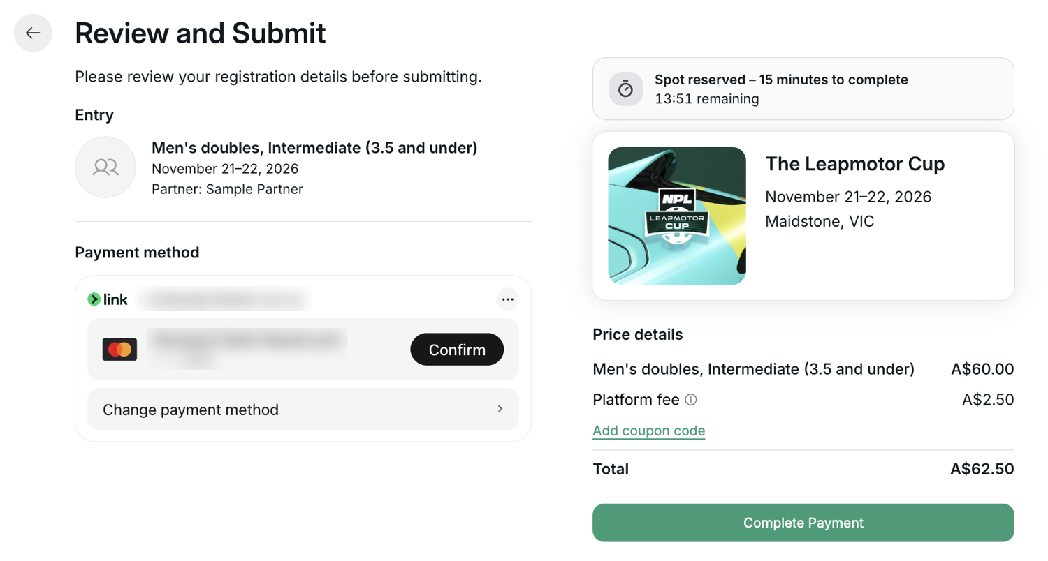 Review and Submit step